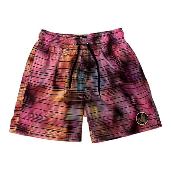 Body Glove Vapor Fall Sunset Maui Swim Trunks Orange Pink Black Small 30 - Picture 1 of 4